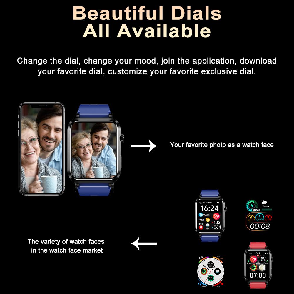 SACOSDING New Men's Watch, Air Pump, Safety Airbag, Precision Blood Pressure, Bluetooth Call Smart Watch