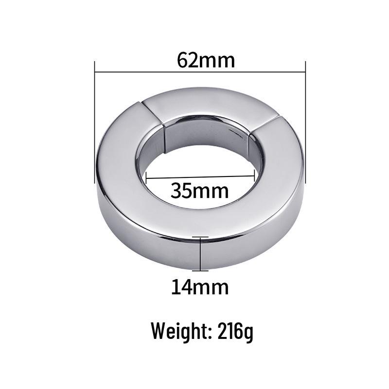 Stainless Steel Magnetic Penis Weight Ring - Adult Erotic Restraint Toy
