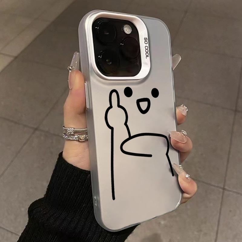 Funny Line Drawing Phone Case for For  Redmi Note 13 12 11 Pro Plus 5G 10S 12S 11S Pro Redmi 13C Plating Matte Cover Fudna