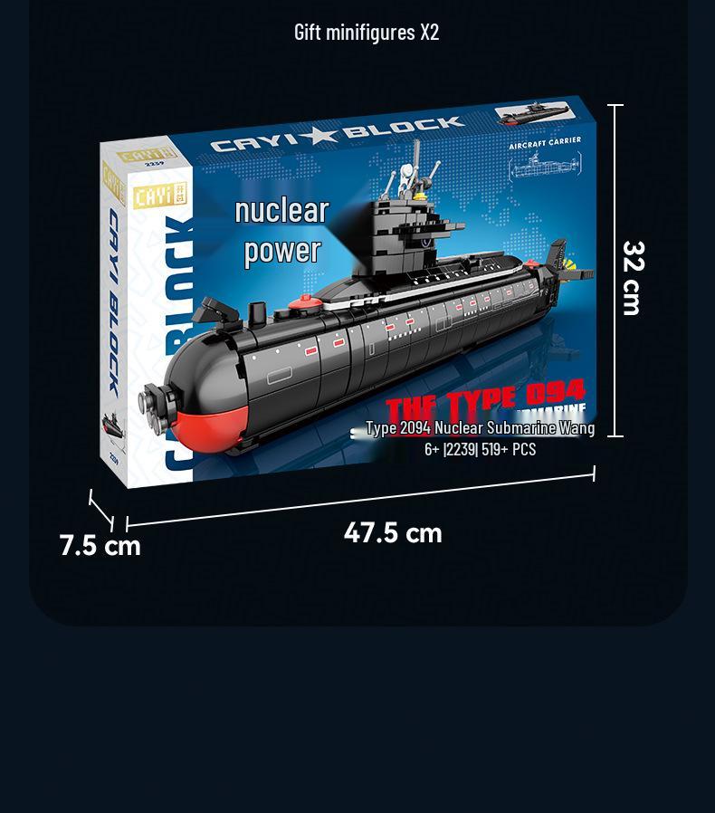 Nuclear Submarine Compatible Building Blocks Playset for Kids