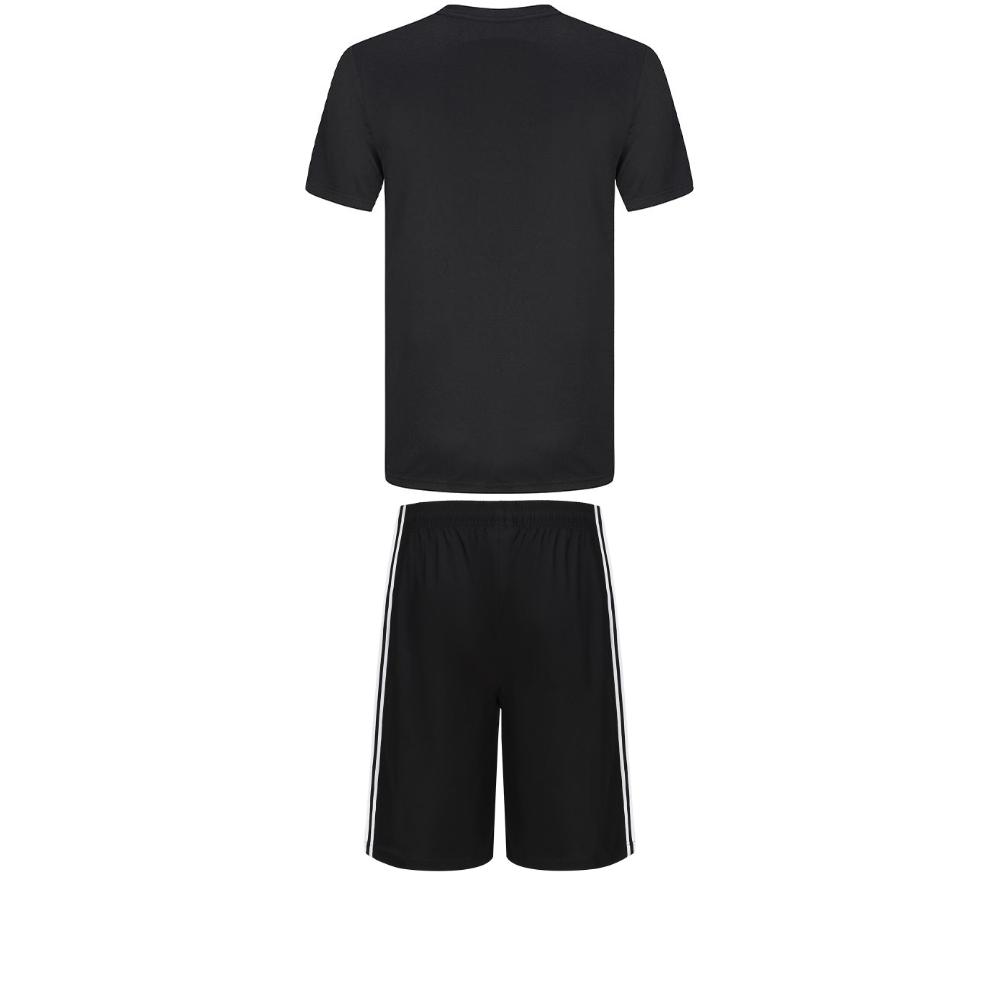 Adidas Taekwondo Soft Round Neck Simple Short Sleeve T-Shirt Comfortable Striped Shorts Casual Sports Suit ADICLTS24CTKP-BG+S21ATMSH2T-BW