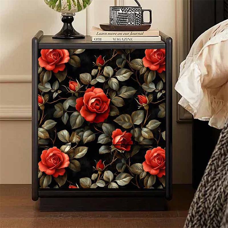 Vintage Floral Wallpaper Wainscoting Sticker Self-Adhesive Waterproof Moisture-Resistant Wall Decoration Renovation Upcycling