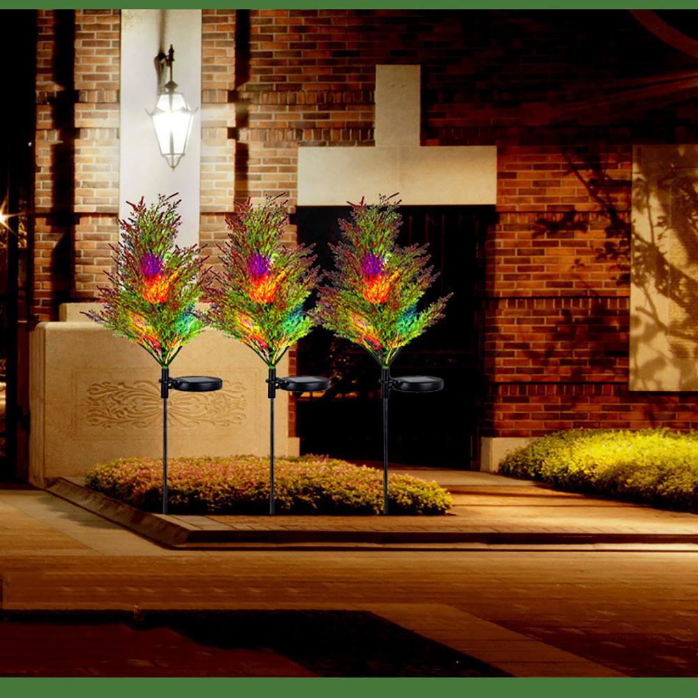 2PCS Solar Garden Lights Christmas Tree Outdoor Pathway Yard Lights Decorations