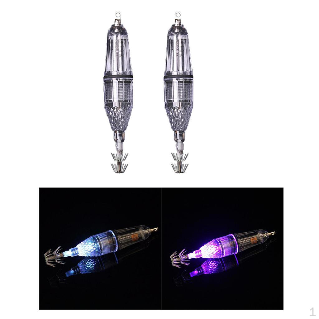 

2Pcs LED Underwater Light Fishing Lure, Deep Drop Waterproof Lamp Attractive