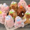 Cartoon Capybara Plush Capybara Keychain Cute Fluffty Animal Doll  Birthday Gift