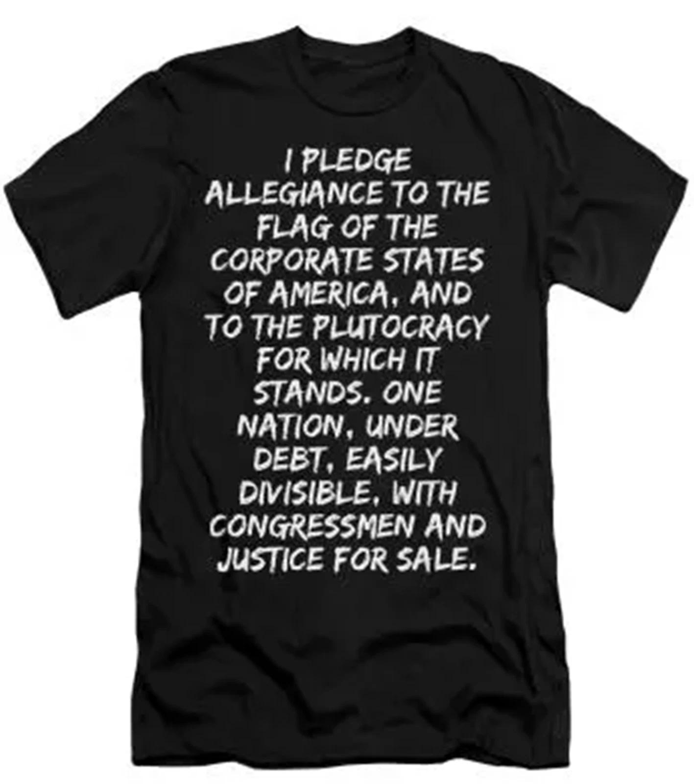 Pledge allegiance to Corporate America, flag....t shirt XXXXL