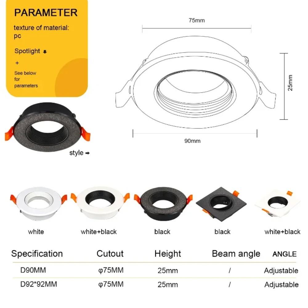 Modern Spotlights LED Recessed Downlight Round GU10 MR16 Spot Light Black White Ceiling Fixture for Living Room Home Decor