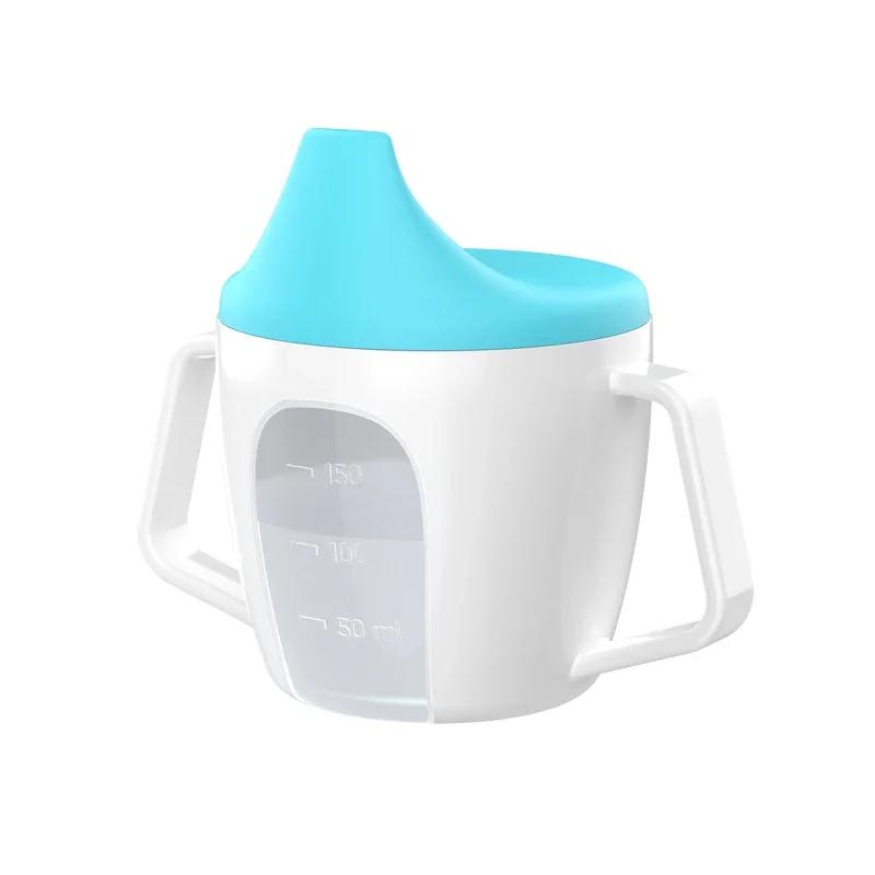 Baby Silicone Sippy Cup Leakproof Cartoon Straw Handle Wheat-Straw Drinking Bottle for Kids Infant Children Drinkware