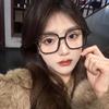 Luxury Big Frame Glasses Eye Protection Blue Light Blocking Glasses Retro Square Frame Eyeglasses Trend Ultra-light for Ladies