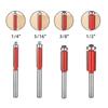 4pcs Durable Carbide Steel Router Bits with Red Anti Corrosion Layer DIY Craft Tool for Efficient Wood and Craftworks