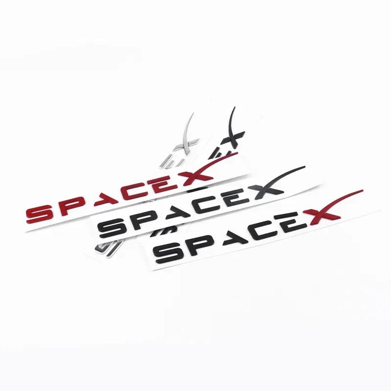 ABS Space X Rear Boot Trunk Emblem Badge Car Sticker Decals for SpaceX Car Styling Accessories
