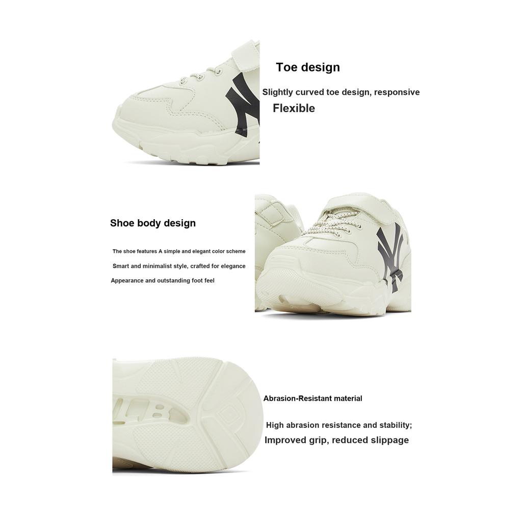 MLB New York Yankees Fashion Low-Top Casual Shoes Kids sneaker Beige 7ASHC204N-50BGS
