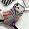 Amazon hot-selling retro rainbow stripes for Apple 17pro glossy film case 16 big wave mobile phone case
