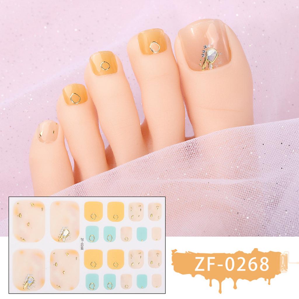 22tips/sheet Toenail Sticker Full Cover Waterproof Non-toxic Sticker Foot Toenail Tablets Nail Sticker DIY Nail Art Tool