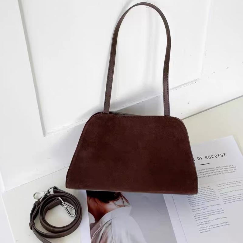 Vintage Genuine Leather Handbag Purse For Women Suede Shoulder Bag Crossbody Bags Female Luxury Designer Clutch Ladies Hobo Bag