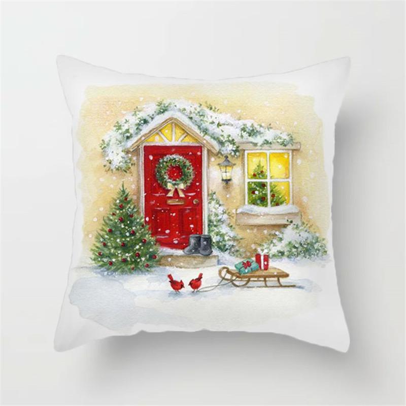 Christmas Pillow Cover New Cartoon Home Office Cushion Cover