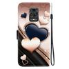 Handgefertigte PU-Leder-Klapphülle für Xiaomi Redmi Note 10 Lite Rutschfeste Stoßfeste Hülle mit Handschlaufe & Herz/Rose Katze Designs