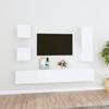 5 piece TV cabinet set white engineered wood