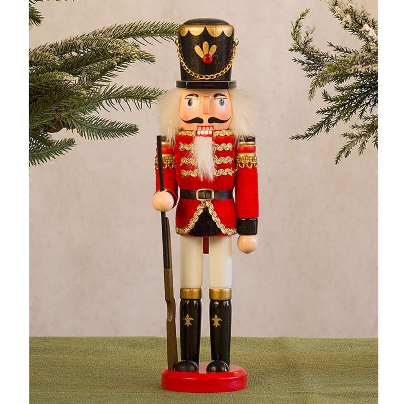 Weihnachts-Nussknacker Ornament Kleiner Holzsoldat Weihnachtsdekorationen Nussknacker Figur Ornament für Tisch Regal