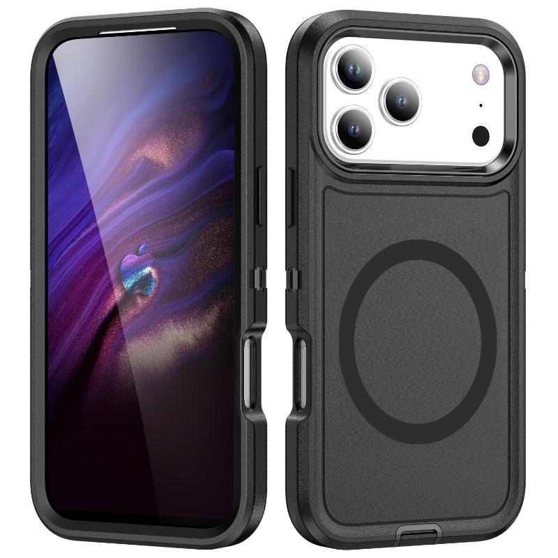 Heavy Duty Shockproof Magnetic Smooth-Touch Phone Case for IPhone Air 17 Pro Max 16 15 14 Plus 13 Wireless Charge OttBox Armor Protect Cover