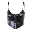 Women's Sexy Slim U-Neck Leather Buttoned Chest Cup Vest - Autumn/Winter