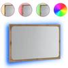 VidaXL Miroir de salle de bain avec lumière LED chêne artisanal, miroir, miroir de courtoisie, miroir de toilette, miroir de 856266