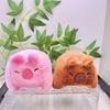 Sweet Plush Capybara Doll Cute Design In Brown And Pink Soft Fur Perfect For Keychains