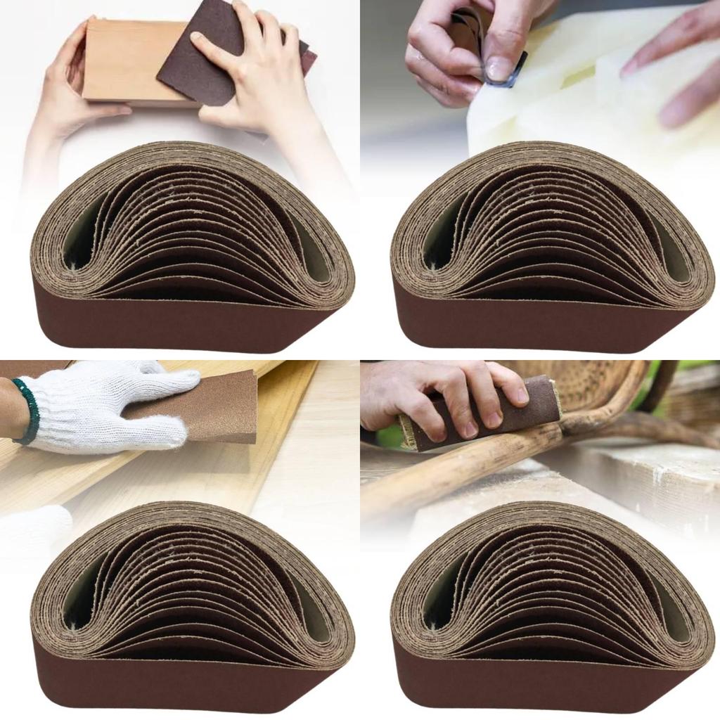 Versatile 15pcs Aluminum Oxide Sanding Belts 45775 For Wood And Metal Finishing