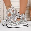 2026 Sommer Neu Damen Mode Riemen Geschlossene Zehenpartie Unifarben Runde Zehenpartie Keilabsatz Lässig Bequem Sandale für Damen High Heels