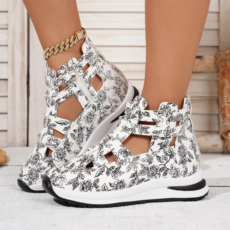2026 Sommer Neu Damen Mode Riemen Geschlossene Zehenpartie Unifarben Runde Zehenpartie Keilabsatz Lässig Bequem Sandale für Damen High Heels