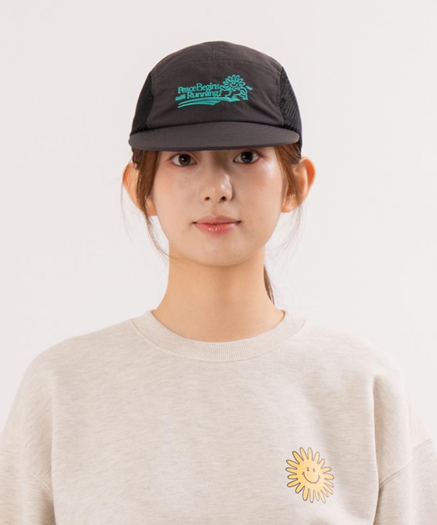 BIGWAVE COLLECTIVE Peace Runner'S Cap (Black)