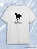 Deftones White Crew Neck Short Sleeve T-Shirt with Black Pony Horse Logo and Script Text