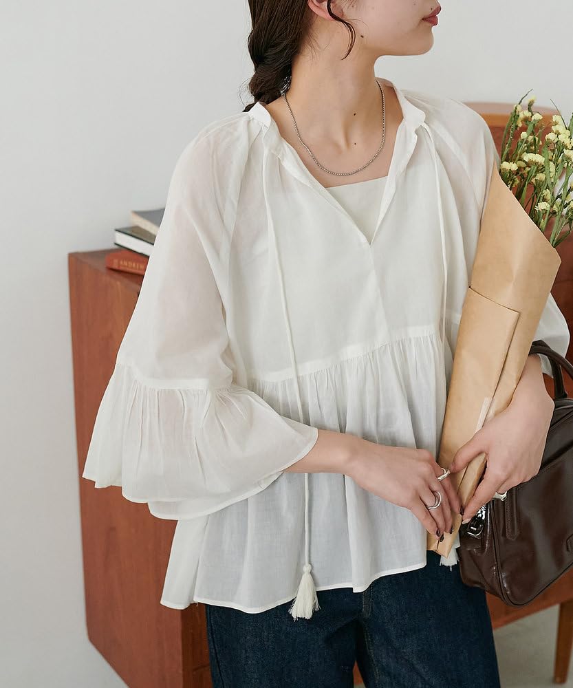 Discoat India Flared Skipper Sleeve Blouse DCZ1051304A0001 Free Size Off-White