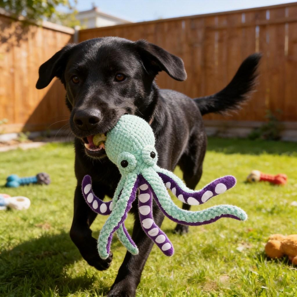 Pluche Octopus Knaagspeeltje Met Geluid Voor Hondentraining En Tandgezondheid
