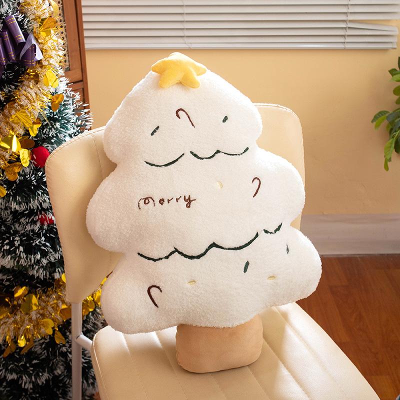 Cartoon High Quality with Expression Christmas Tree Plush Doll Pillow Holiday Decor for Boys and Girls Christmas Gifts