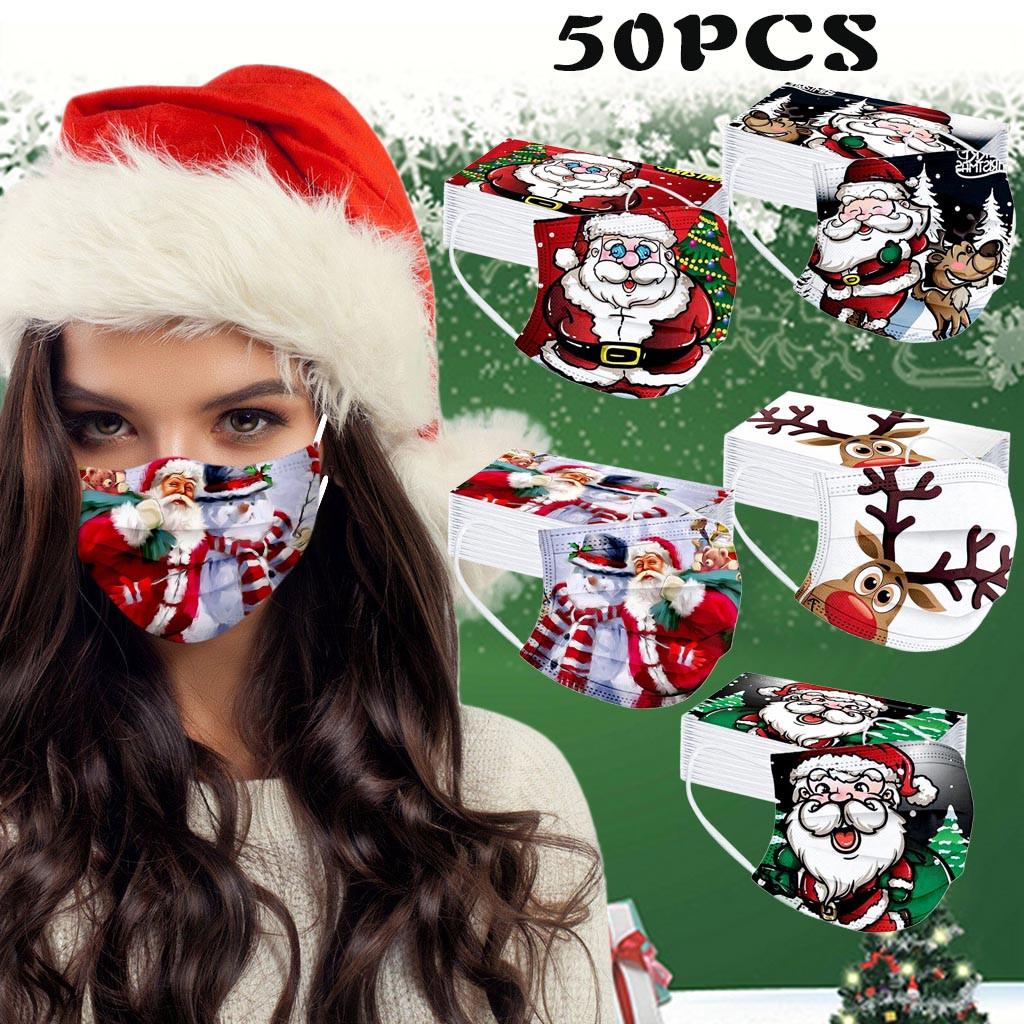 Adult Universal Disposable High-quality Christmas Printed Mask 50PC