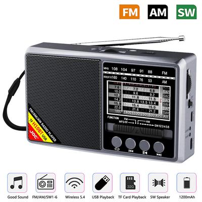 Radio FM AM SW Draagbare Radio's AM FM Oplaadbare Kortegolfradio Batterijgevoed Volledige Golven USB TF Muziekdoos Bluetooth Luidspreker