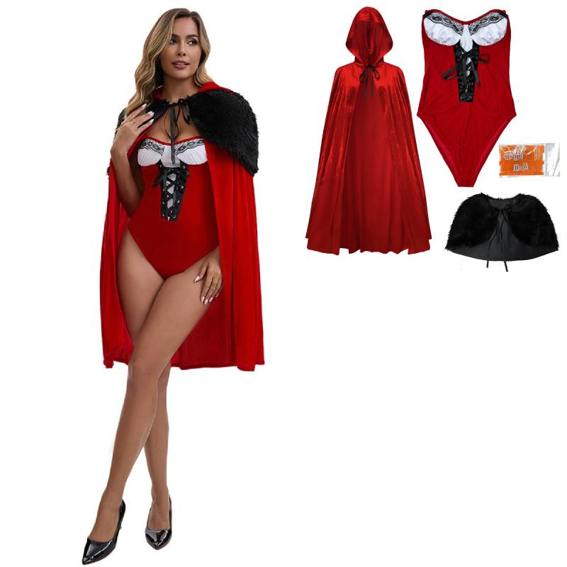 

Adult Christmas Costume With Removable Cape For Stage Performances XL