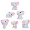 6 Pcs Elephant Ornament Mini Figures for Kids Adornment Figurine Shape Resin Lovely Small Model Miniature