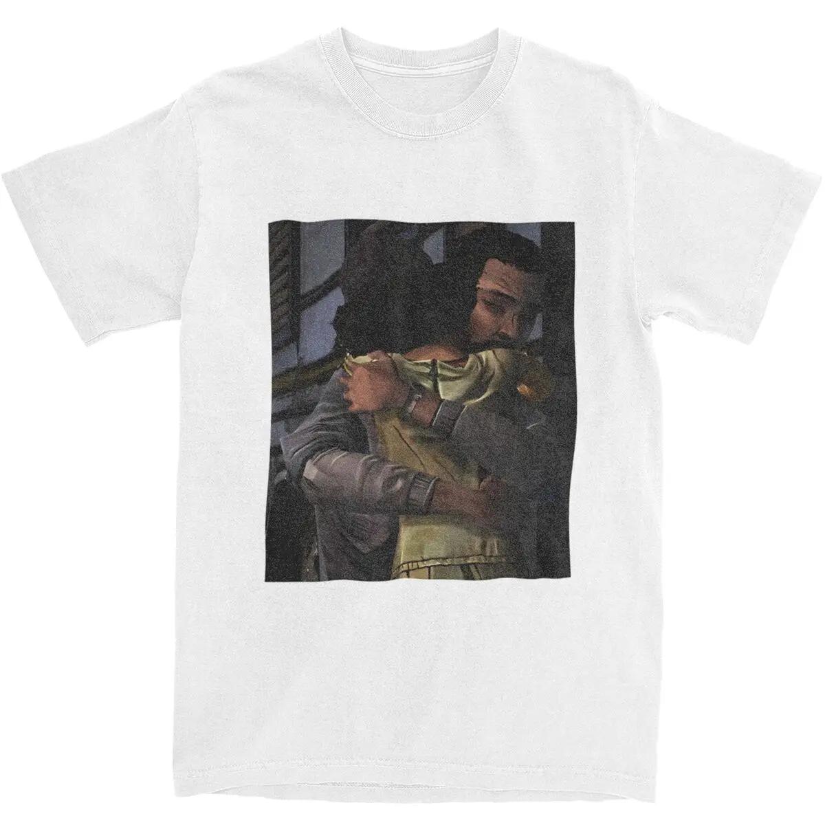 

Lee And Clementine Hugging T-Shirt Beach Vintage T-Shirts Cotton Novelty Tee Shirt For Men Short-Sleeve Print Tees M