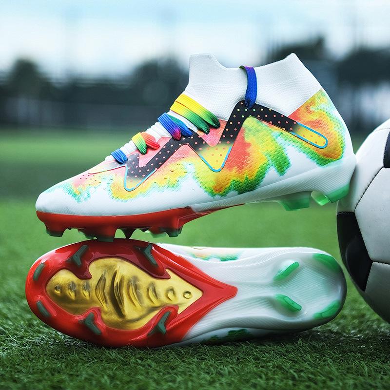 New children's football shoes men's high-top students TF broken nails AG long nails adult breathable training shoes women's indoor