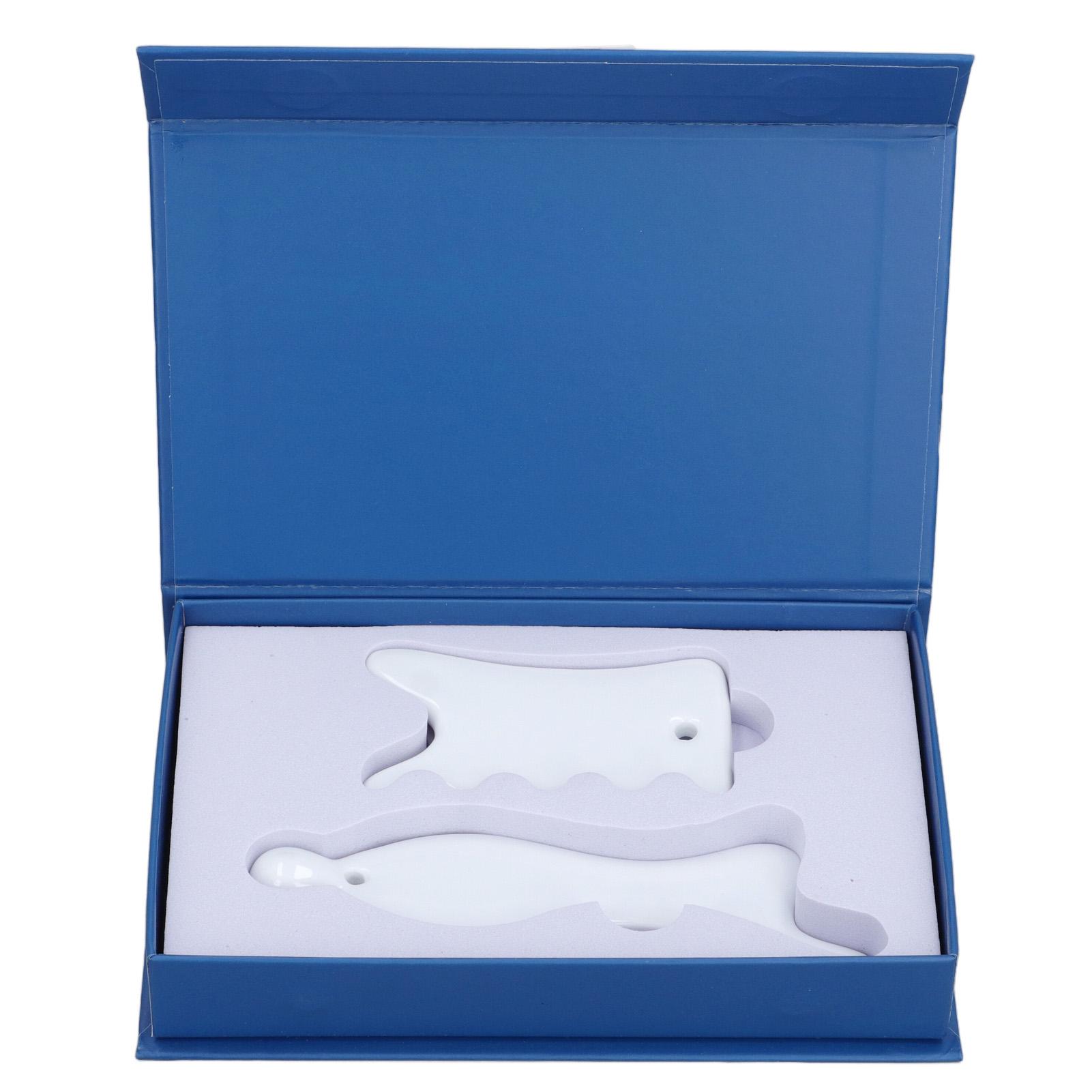 

2pcs Ceramic Gua Sha Facial Tools Improve Circulation Muscle Relief Relaxing Acupuncture Tool