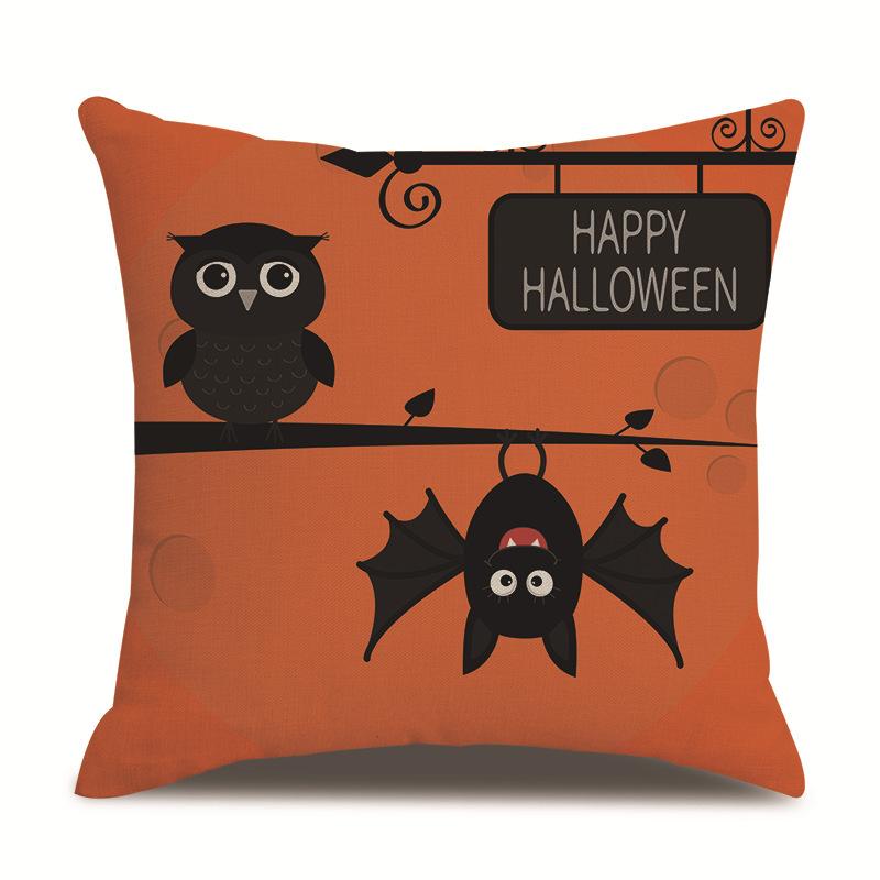 Halloween Linen Pillow Cover Printed Pillow Cover