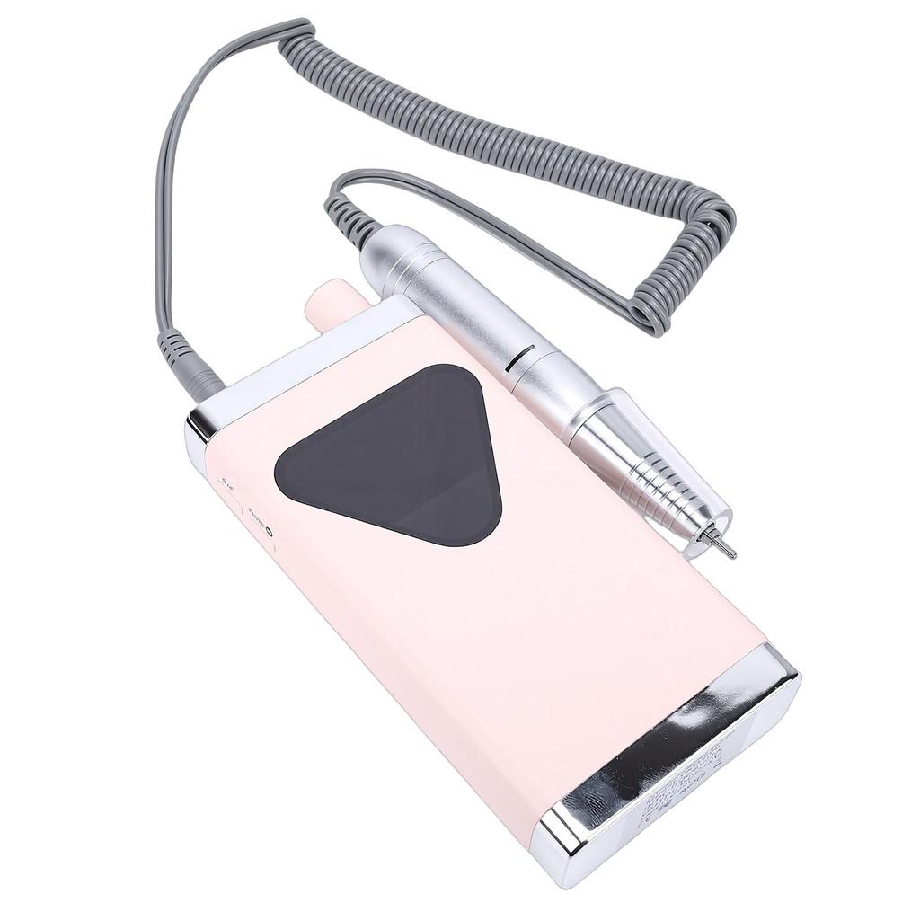 Electric Nail Drill 45000RPM Rechargeable Cordless Nail File Machine with LED Display for Acrylic Gel Pink