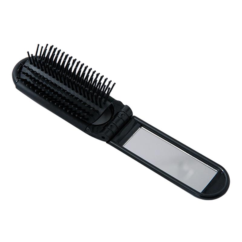 

Portable Folding Massage Comb Pocket Size Women Travel Hair Brush with Mirror