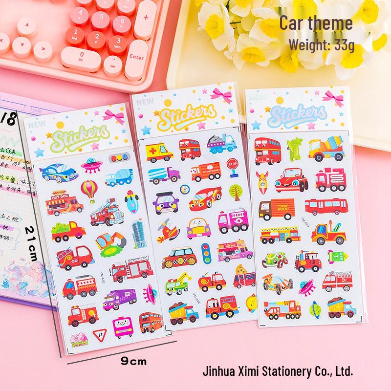 3D Cartoon Laser Bubble Foam Stickers for Kids - Fun Decorative Phone Decals