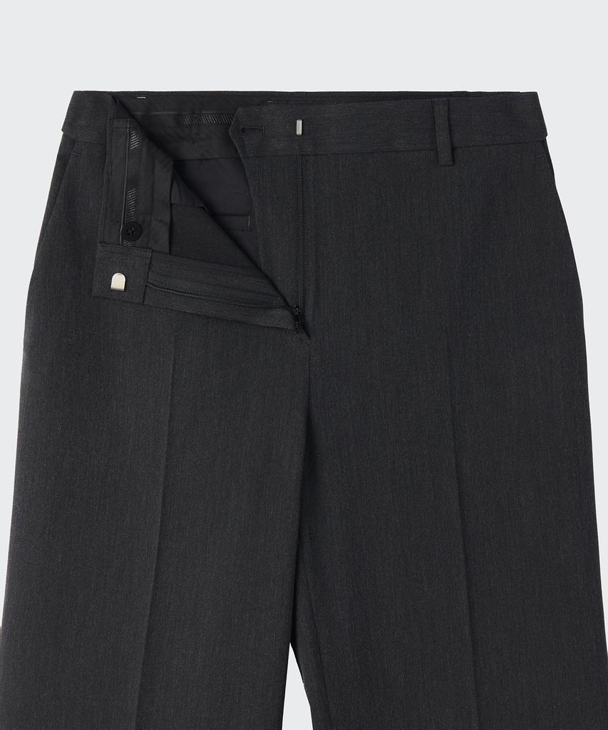 MUSINSA STANDARD WOMAN Women'S Straight Hidden Banding Slacks [Charcoal Gray]