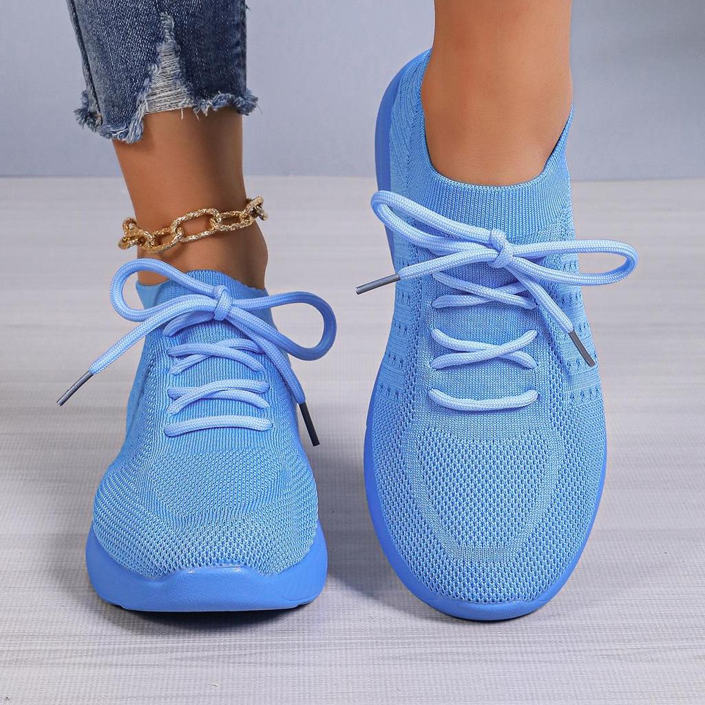 Mode Printemps Vert Chaussures Décontractées Été Baskets Respirantes Chaussures Plates en Maille Femmes Mode Légères Slip On Chaussures de Course Dames