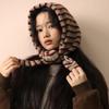  New Wool Fashion Knitted Triangle Hijab Wraps Women Winter Stripe Shawl Scarf Shoulder Shawl Neckerchief