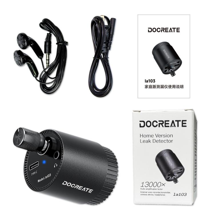 

High-Sensitivity Water Leak Detector with 13,000x Audio Amplification & Adjustable Headphones for Precise Pipe Leak Location